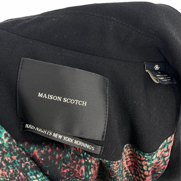 Maison Scotch Women's Black Lined Button Front Lon - Picture 5 of 6